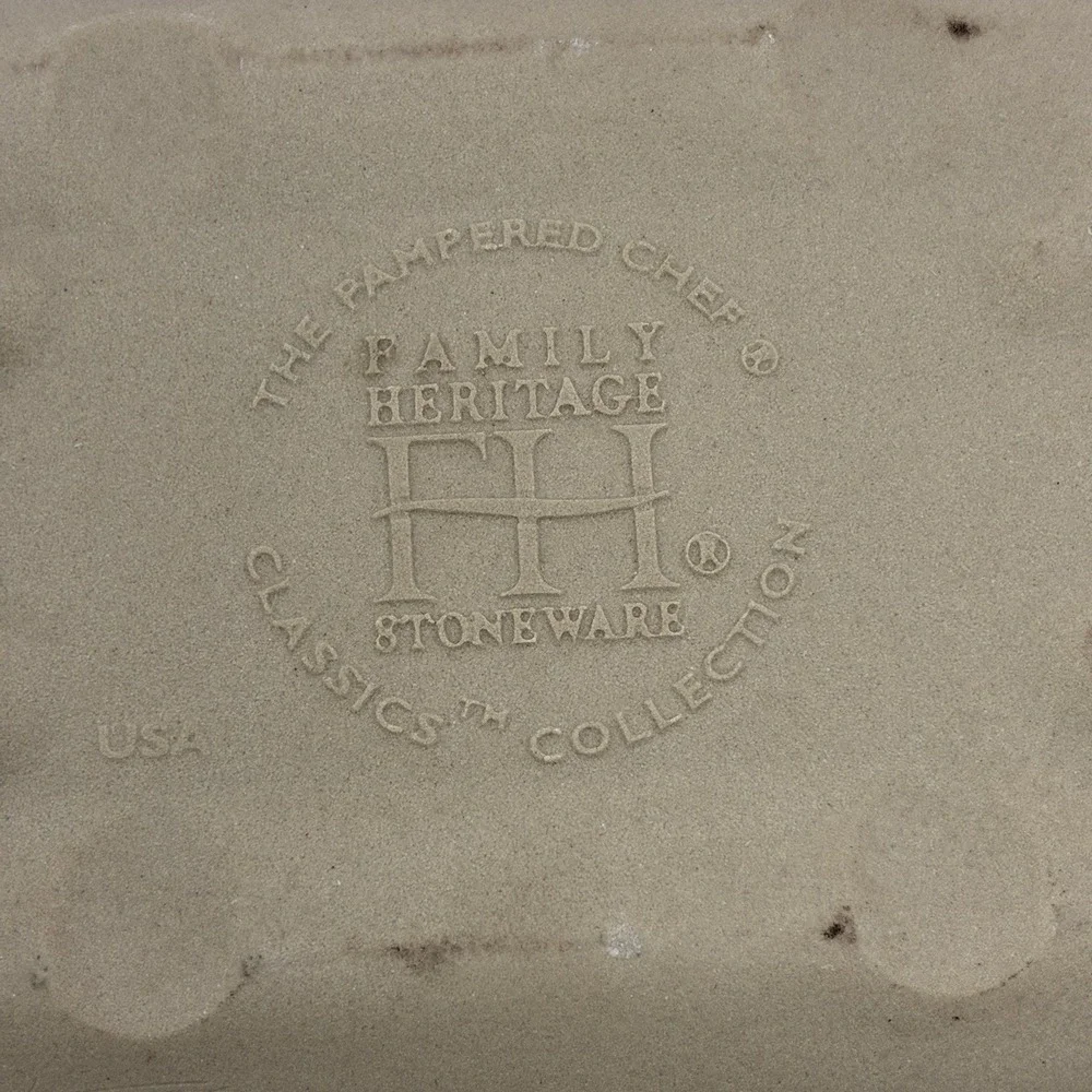 Pampered Chef Stoneware Loaf Meatloaf Baking Bread Pan #1417 Family Heritage